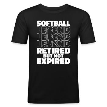 Balle molle à la retraite - T-shirt près du corps Homme - noir - Devant - Nik (191cm)