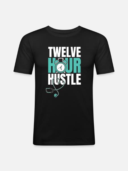 nurse stethoscope - Men's Slim Fit T-Shirt - black