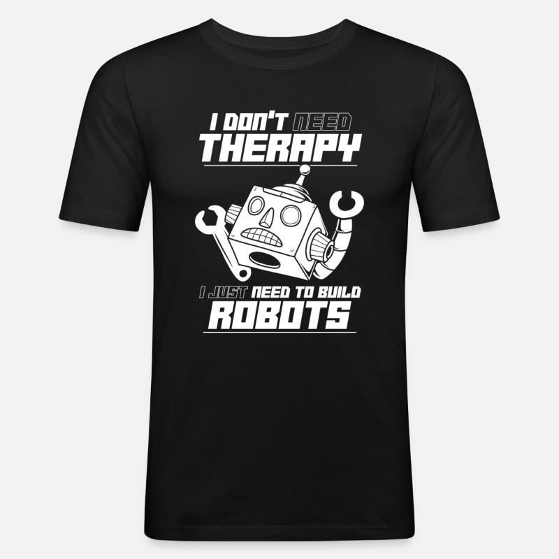 Robotics Ai Robot Funny - Men's Slim Fit T-Shirt - black