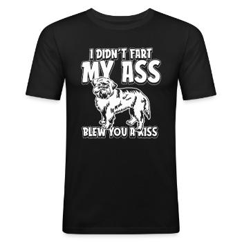 Brussels Griffon Lustig - Männer Slim Fit T-Shirt - Schwarz - Vorne - Nik (191cm)