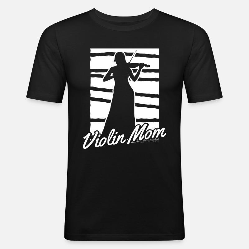 Violine Geige Mutter - Männer Slim Fit T-Shirt - Schwarz