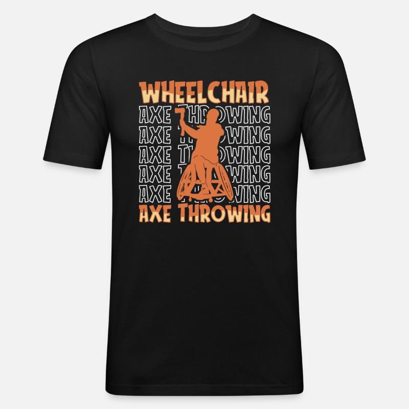 Axe Throwing Axe Thrower Wheelchair - Men's Slim Fit T-Shirt - black