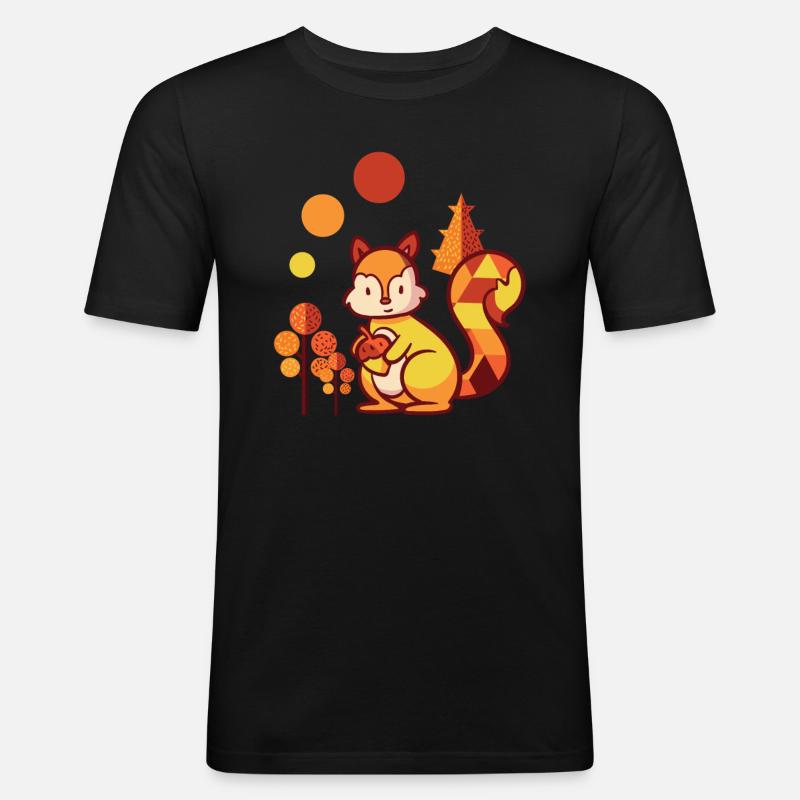 Eichhörnchen - Männer Slim Fit T-Shirt - Schwarz