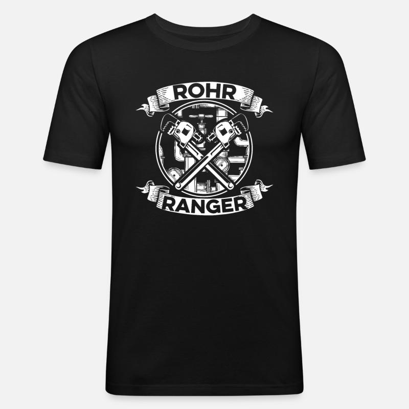 Rohrleitungsbauer Ranger - Männer Slim Fit T-Shirt - Schwarz