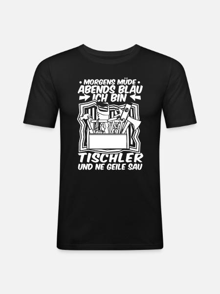 Zimmermann Tischler Schreiner - Männer Slim Fit T-Shirt - Schwarz
