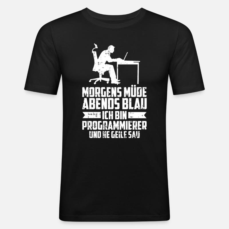Entwickler Coder Programmierer - Männer Slim Fit T-Shirt - Schwarz