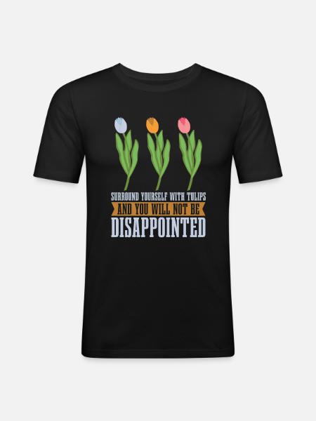 Tulips Cute Tulips - Men's Slim Fit T-Shirt - black