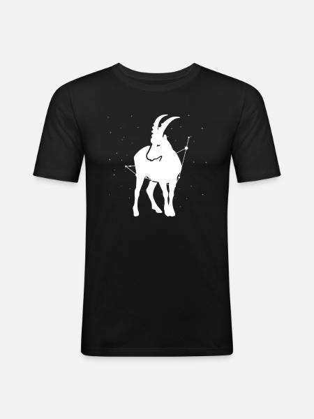Sternzeichen Steinbock Symbol - Männer Slim Fit T-Shirt - Schwarz