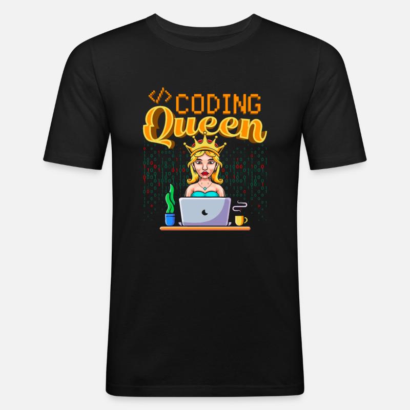 Développeur Coder Programmeur Queen - T-shirt près du corps Homme - noir