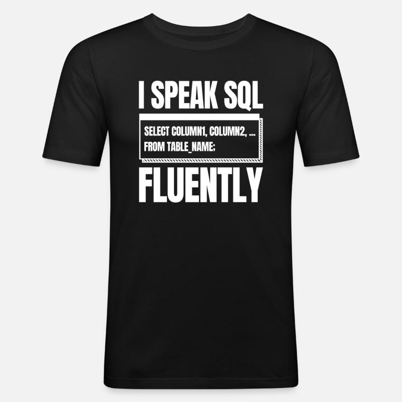 Entwickler Coder Programmierer Sql - Männer Slim Fit T-Shirt - Schwarz