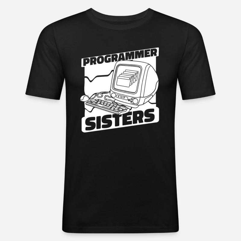 Developer Coder Programmer Computer - Men's Slim Fit T-Shirt - black