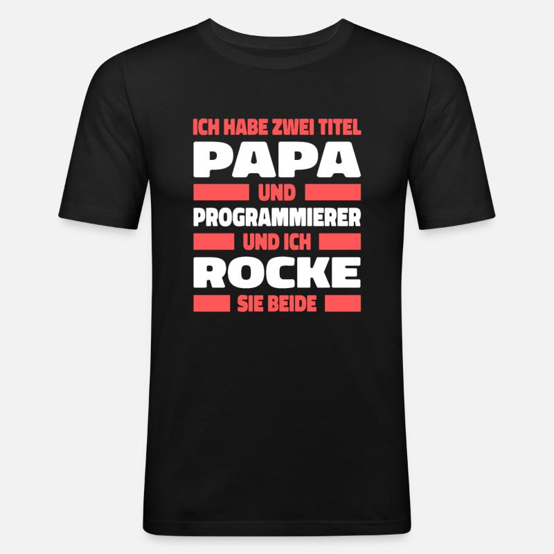 Entwickler Coder Programmierer Witzig - Männer Slim Fit T-Shirt - Schwarz