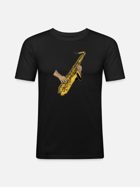 Spielmannszug Saxophone - Men's Slim Fit T-Shirt - black