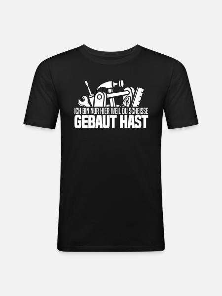 Rohrleitungsbauer Hammer - Männer Slim Fit T-Shirt - Schwarz