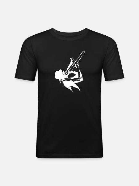 Musical platoon trombone - Men's Slim Fit T-Shirt - black