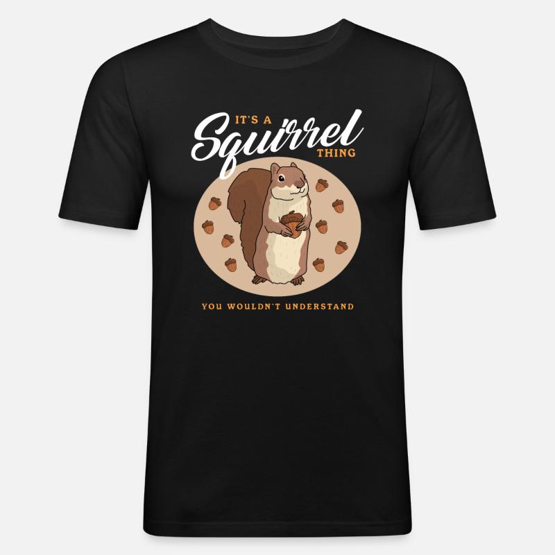 Cute Squirrel Squirrel Gift - Men's Slim Fit T-Shirt - black