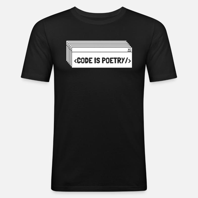 Programmeur Codeur développeur - T-shirt près du corps Homme - noir
