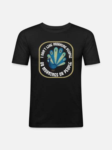 Peacock Bird - Men's Slim Fit T-Shirt - black