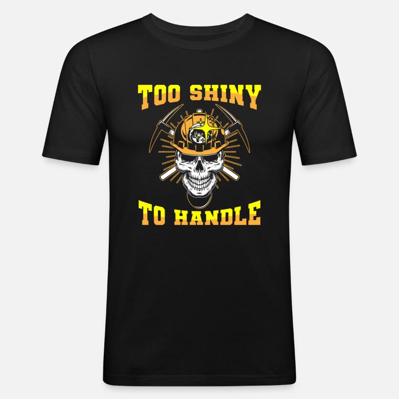 Engineer Skull Mining Engineer - Men's Slim Fit T-Shirt - black