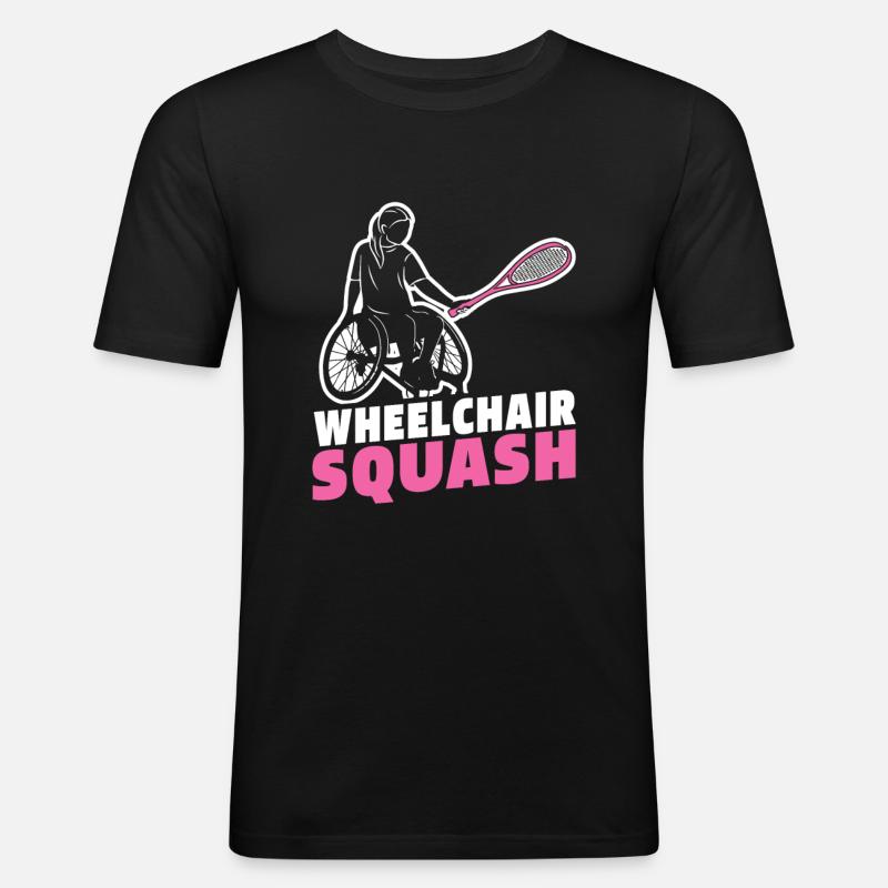 Fauteuil roulant de squash - T-shirt près du corps Homme - noir