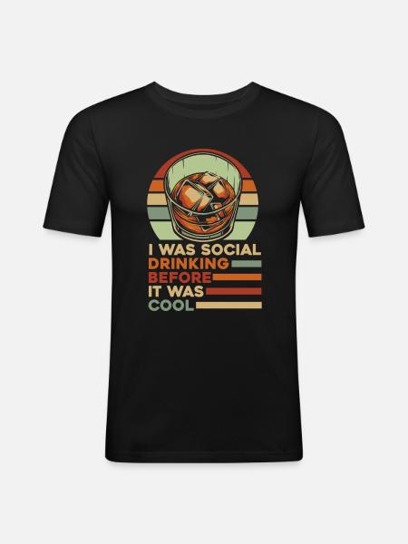 Whisky Whiskey - Men's Slim Fit T-Shirt - black