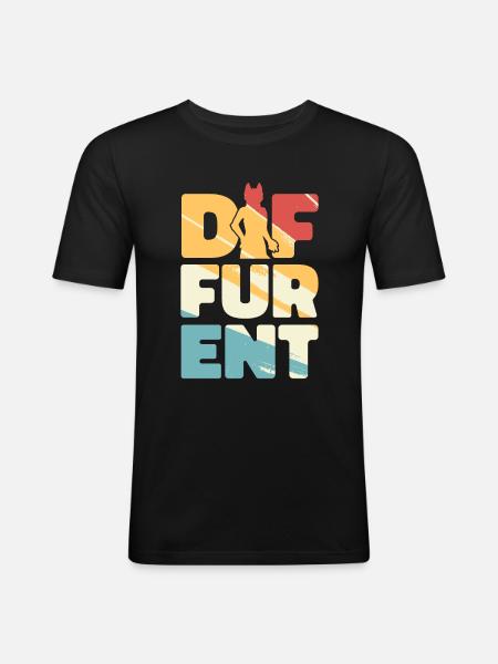 Furry Fandom Fursuits Lustig Diffurent - Männer Slim Fit T-Shirt - Schwarz