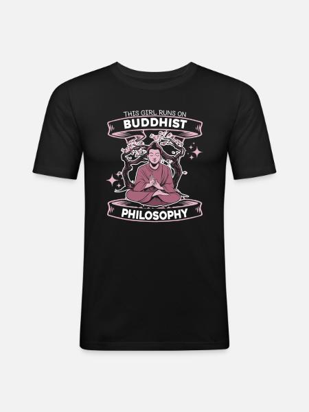Buddha Buddhist Funny - Men's Slim Fit T-Shirt - black