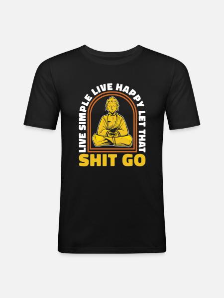 Buddha Buddhist Funny - Men's Slim Fit T-Shirt - black