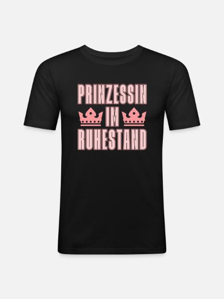 Prinzessin Krone - Männer Slim Fit T-Shirt - Schwarz