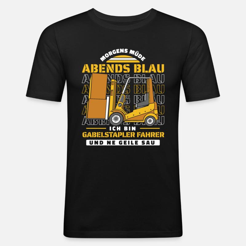 Gabelstapler Staplerfahrer - Männer Slim Fit T-Shirt - Schwarz