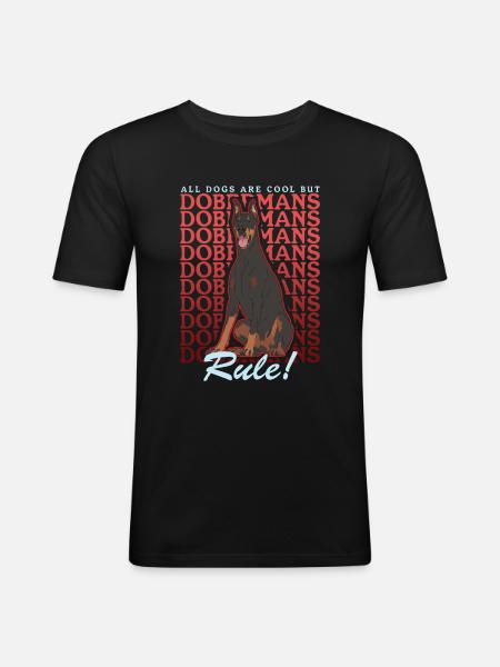 Doberman Dog Owner Dog Gift - Men's Slim Fit T-Shirt - black