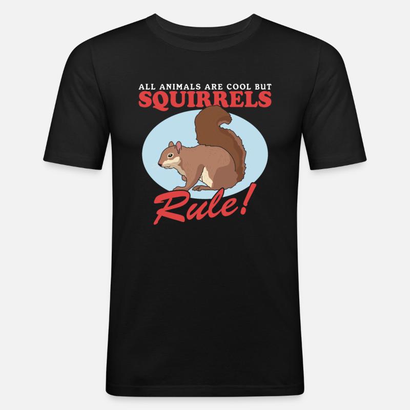 Süßes Eichhörnchen Hörnchen Grauhörnchen Geschenk - Männer Slim Fit T-Shirt - Schwarz