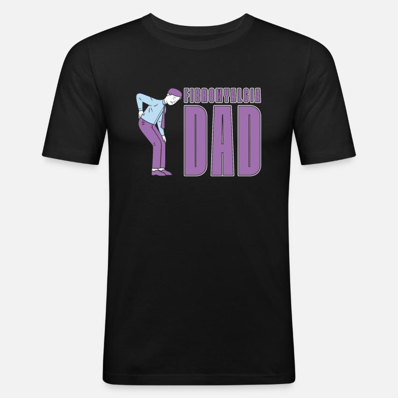 Fibromyalgie Rhumatisme Papa - T-shirt près du corps Homme - noir