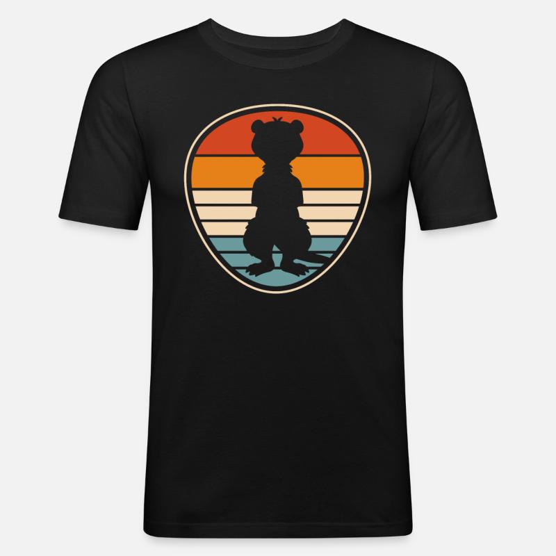 Frettchen Iltis - Männer Slim Fit T-Shirt - Schwarz