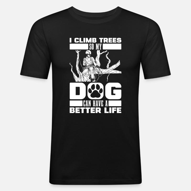 Baumpfleger Baumkletterer Arborist - Männer Slim Fit T-Shirt - Schwarz