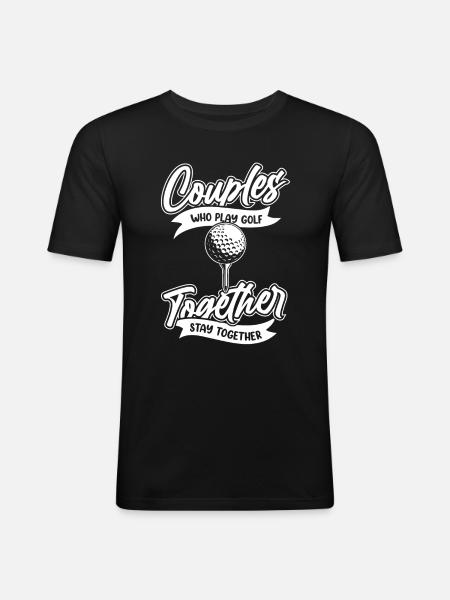 Golf Golfer Golfen - Männer Slim Fit T-Shirt - Schwarz