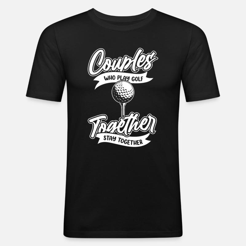 Golf Golfer Golfen - Männer Slim Fit T-Shirt - Schwarz