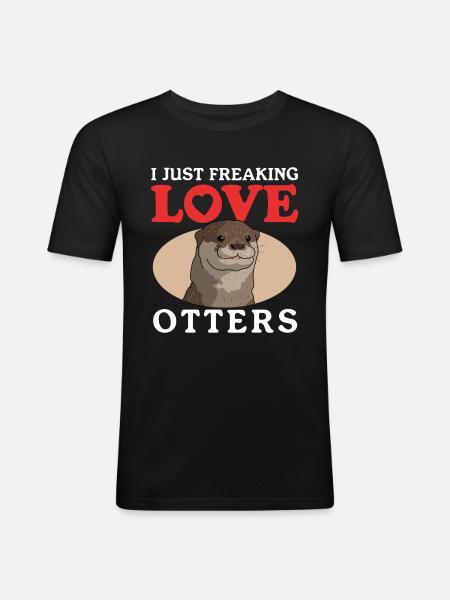 Otter Otter Sea Otter Gift - Men's Slim Fit T-Shirt - black