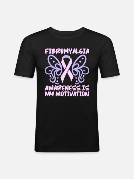 Fibromyalgie Rheuma - Männer Slim Fit T-Shirt - Schwarz
