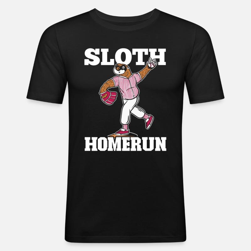 Sloth Sloth Baseball - Men's Slim Fit T-Shirt - black