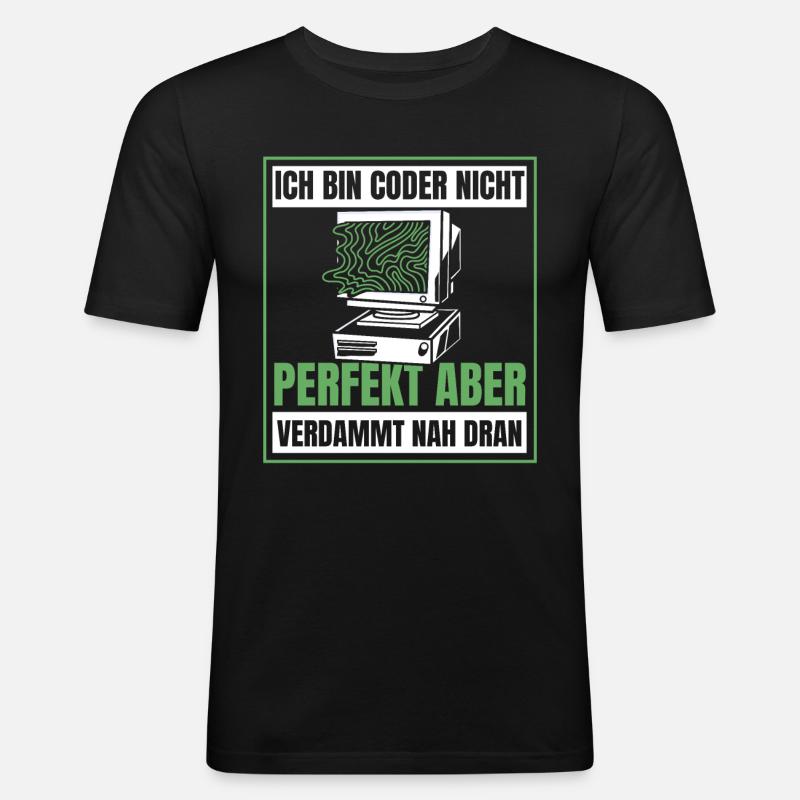 Développeur Coder Programmeur Humour - T-shirt près du corps Homme - noir