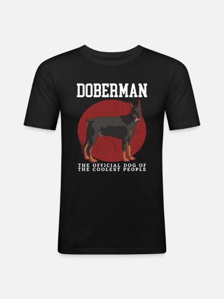 Doberman Dog Owner Dog Gift - Men's Slim Fit T-Shirt - black