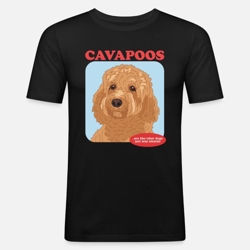 Cavapoo Hunde Cavoodle Hundebesitzer Geschenk - Männer Slim Fit T-Shirt - Schwarz