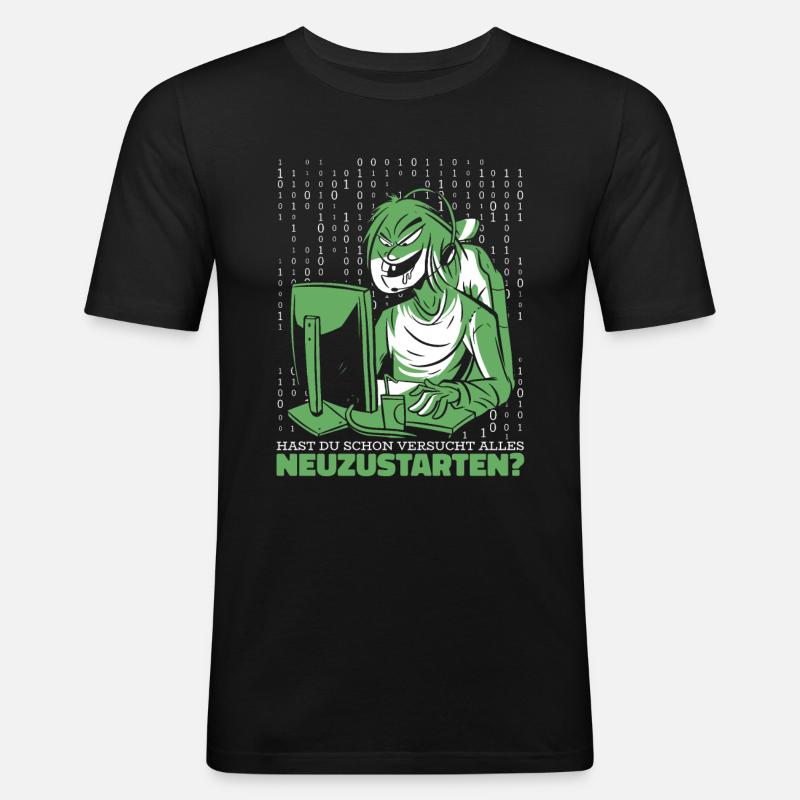 Entwickler Coder Programmierer Computer - Männer Slim Fit T-Shirt - Schwarz
