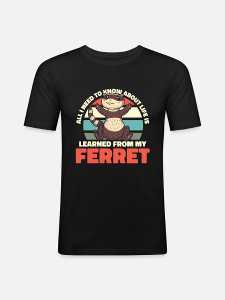 Ferret polecat humor - Men's Slim Fit T-Shirt - black