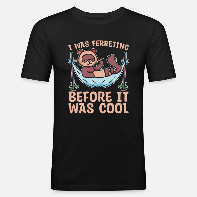 Frettchen Iltis Witzig - Männer Slim Fit T-Shirt - Schwarz