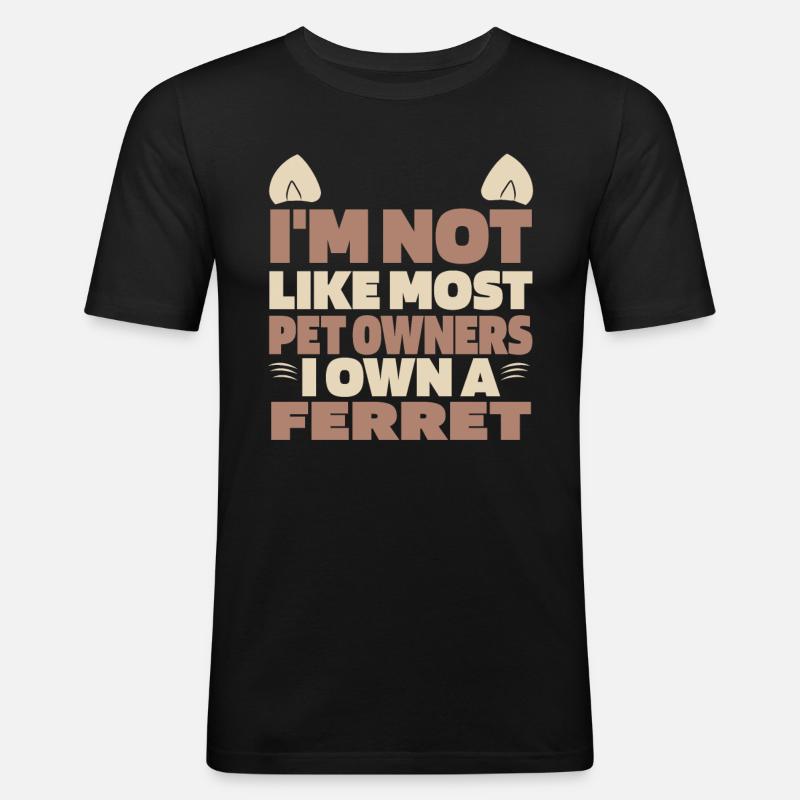 Frettchen Iltis - Männer Slim Fit T-Shirt - Schwarz