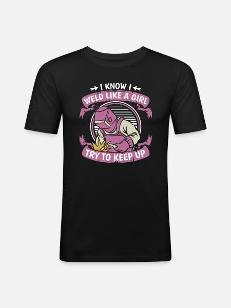 Soudeur Serrurier Drôle - T-shirt près du corps Homme - noir