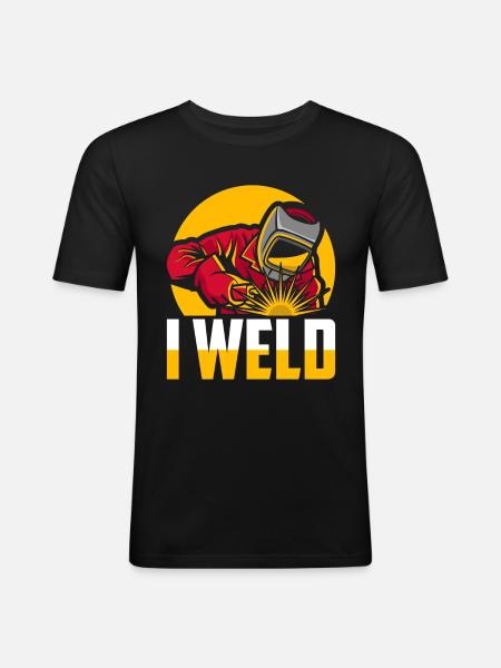 Welder Locksmith Humor - Men's Slim Fit T-Shirt - black