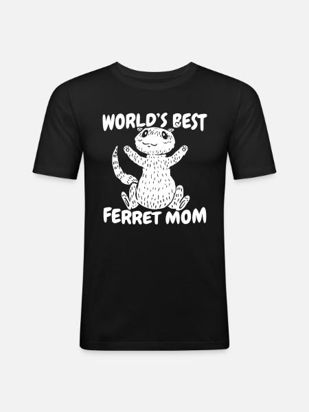 Frettchen Iltis Mutter - Männer Slim Fit T-Shirt - Schwarz